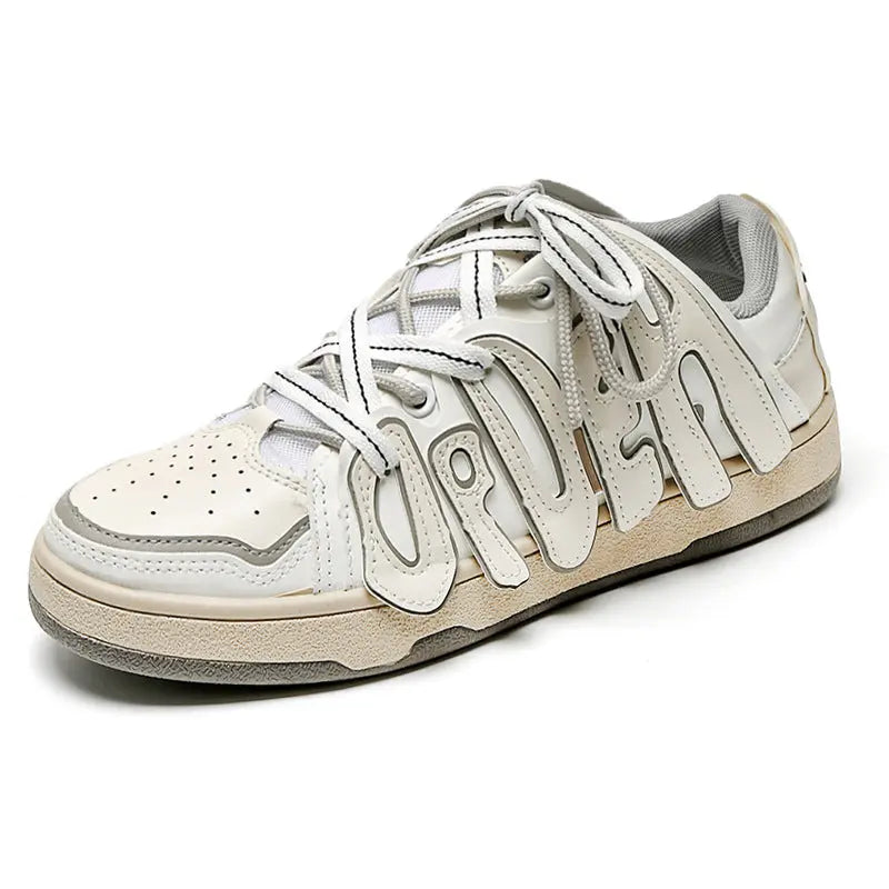 Men's Thick Sole Low Top Lace Up Sports Shoes - WAlMYe #
