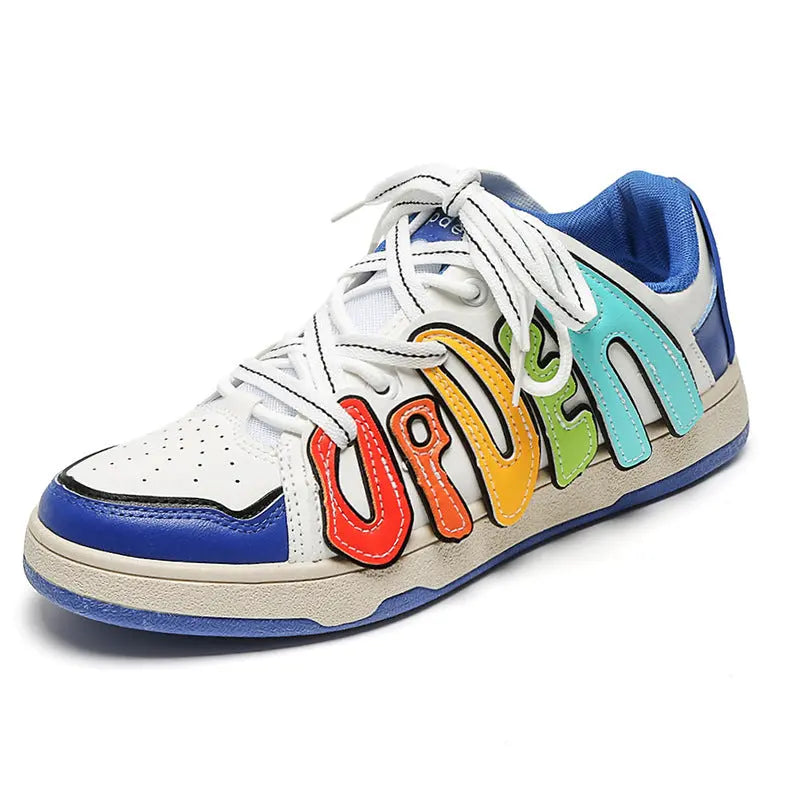 Men's Thick Sole Low Top Lace Up Sports Shoes - WAlMYe #