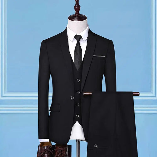 Men's Three-piece Suit Business Casual Korean Professional Formal Wear - WAlMYe #