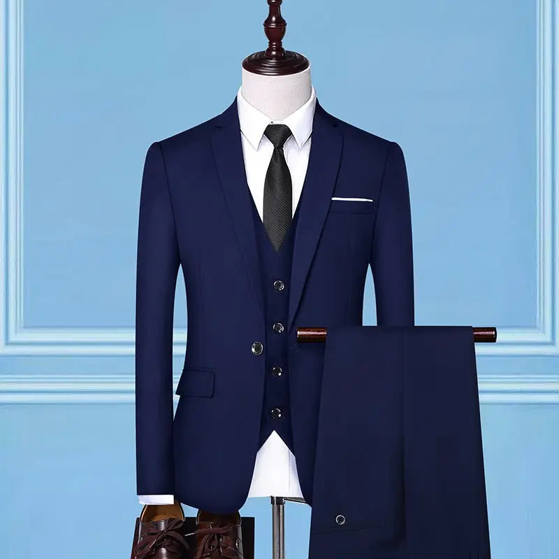 Men's Three-piece Suit Business Casual Korean Professional Formal Wear - WAlMYe #