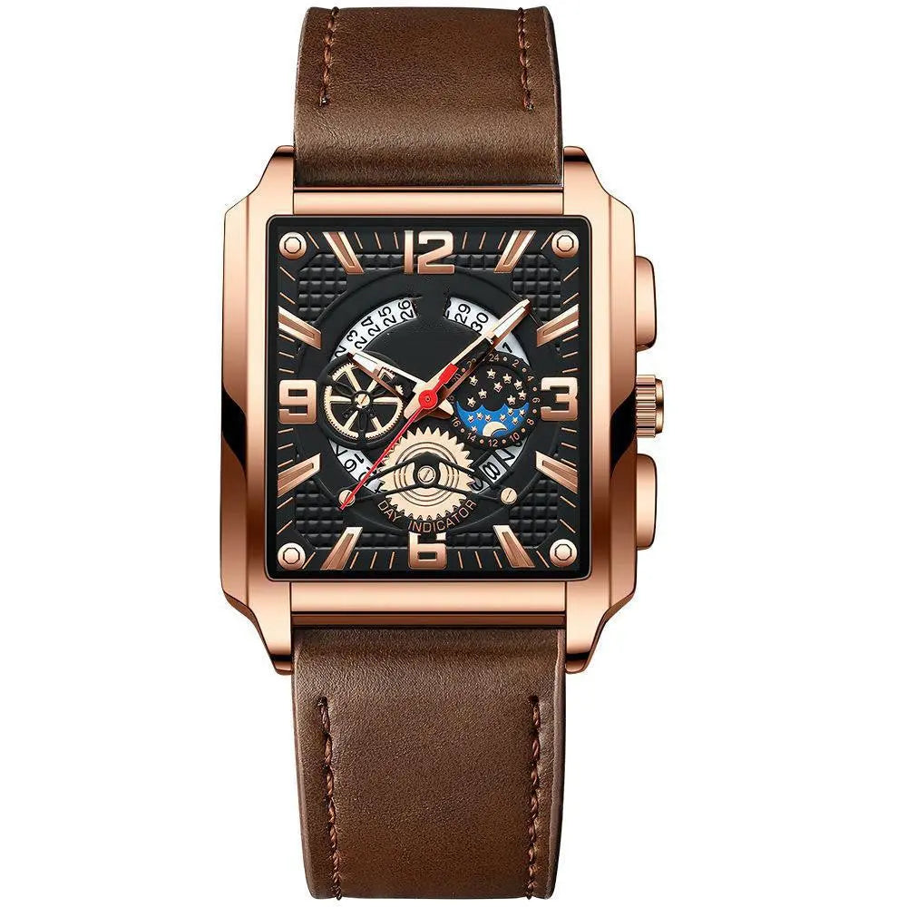 Men's Vintage Square Calendar Waterproof Luminous - WAlMYe #