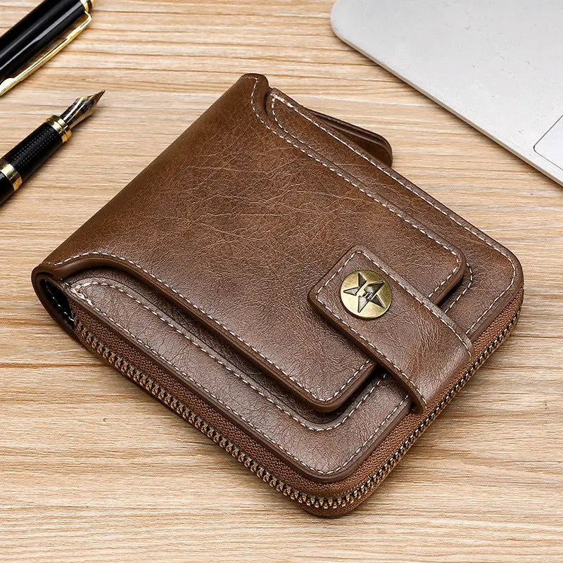 Men's Wallet Retro Horizontal Zipper Change - WAlMYe #