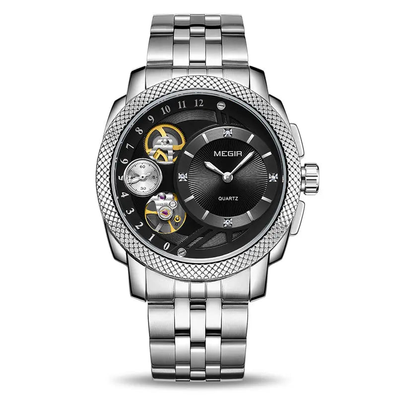 Men's Watch Non-mechanical Watch Fashion Sports Hollow Watch - WAlMYe #