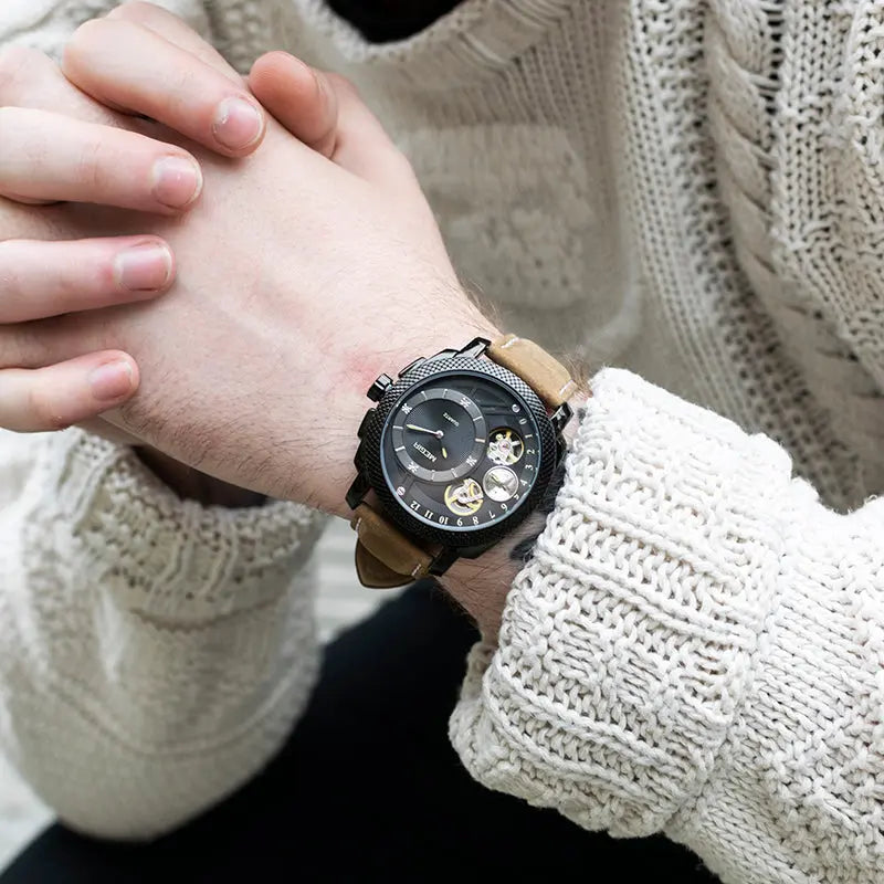 Men's Watch Non-mechanical Watch Fashion Sports Hollow Watch - WAlMYe #