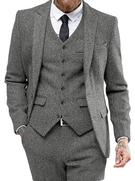 Men's suit three-piece suit suit - WAlMYe #