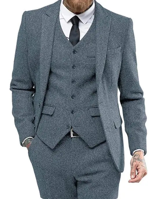 Men's suit three-piece suit suit - WAlMYe #