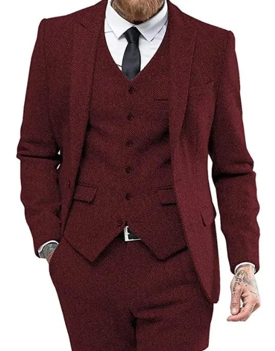 Men's suit three-piece suit suit - WAlMYe #