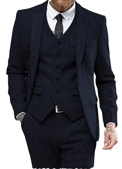 Men's suit three-piece suit suit - WAlMYe #