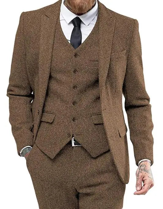 Men's suit three-piece suit suit - WAlMYe #