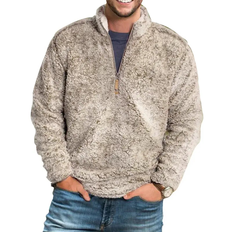 Men'sWarm Top Casual Loose Solid Color Thickened Coat - WAlMYe #