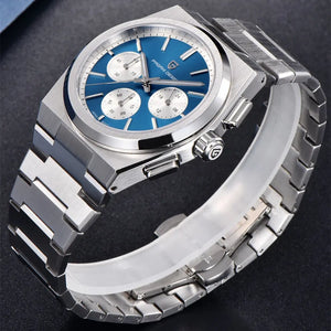 Mens Fashion Blue Quartz Waterproof Chronograph Watch - WAlMYe #