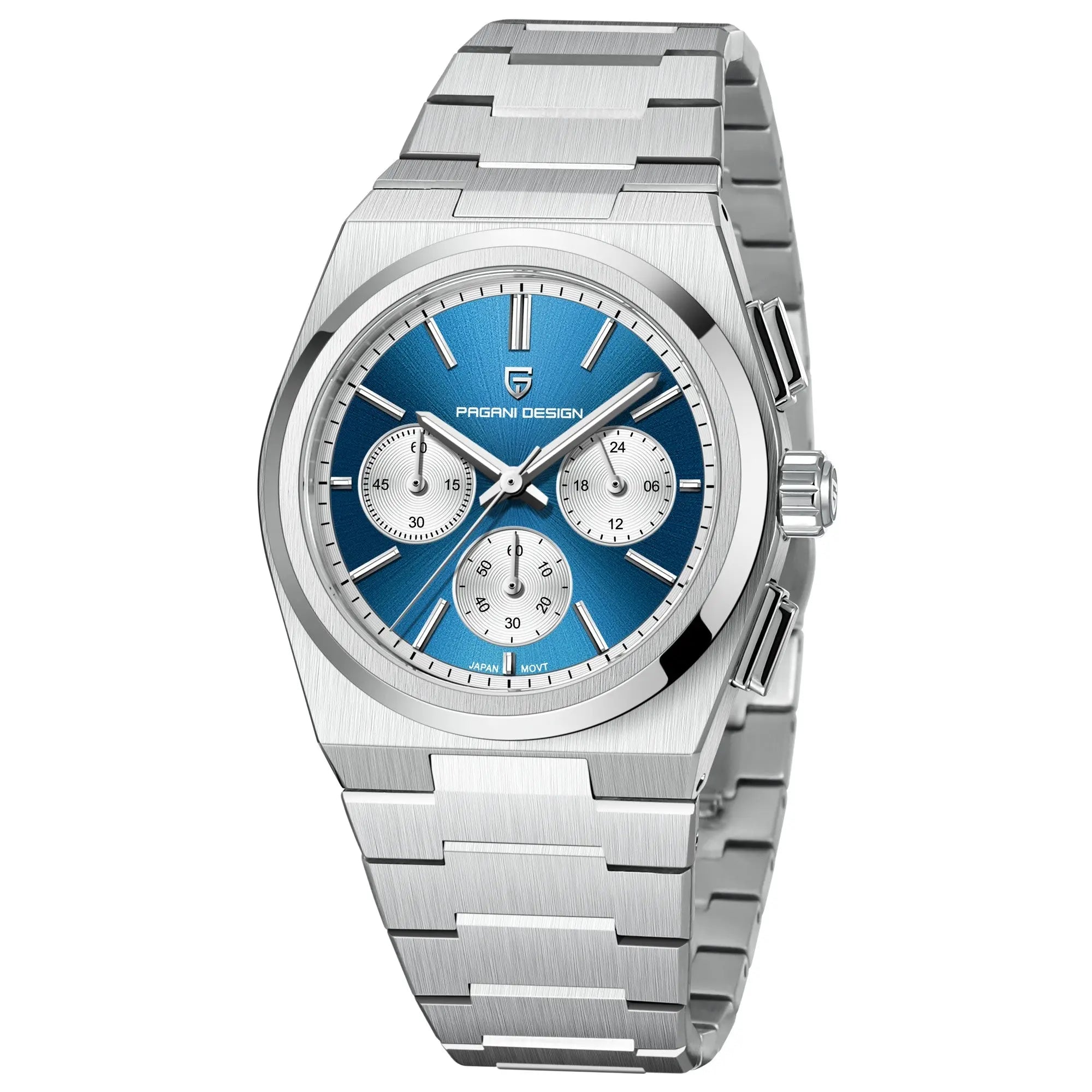 Mens Fashion Blue Quartz Waterproof Chronograph Watch - WAlMYe #