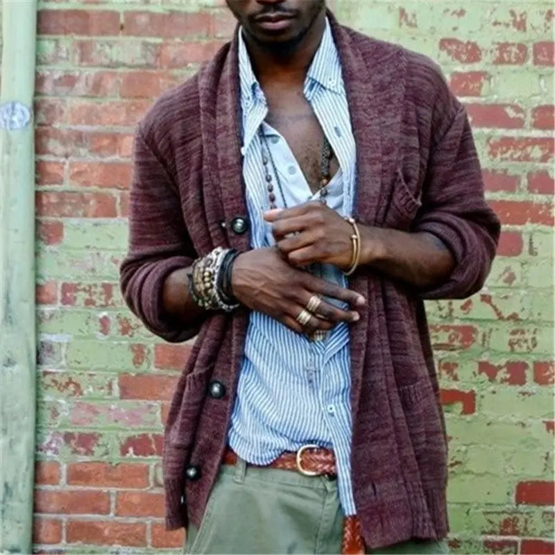 Menswear New Fashion Slim Knitted Sweater Coat - WAlMYe #