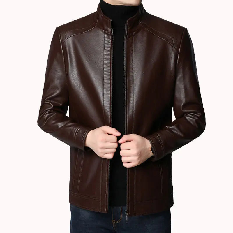 Middle-Aged And Elderly Men's Leather Jackets - WAlMYe #