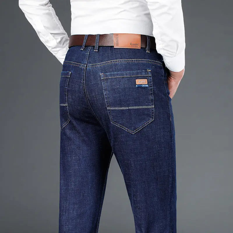 Middle-aged Loose Straight Mid-waist Stretch Business Pants - WAlMYe #