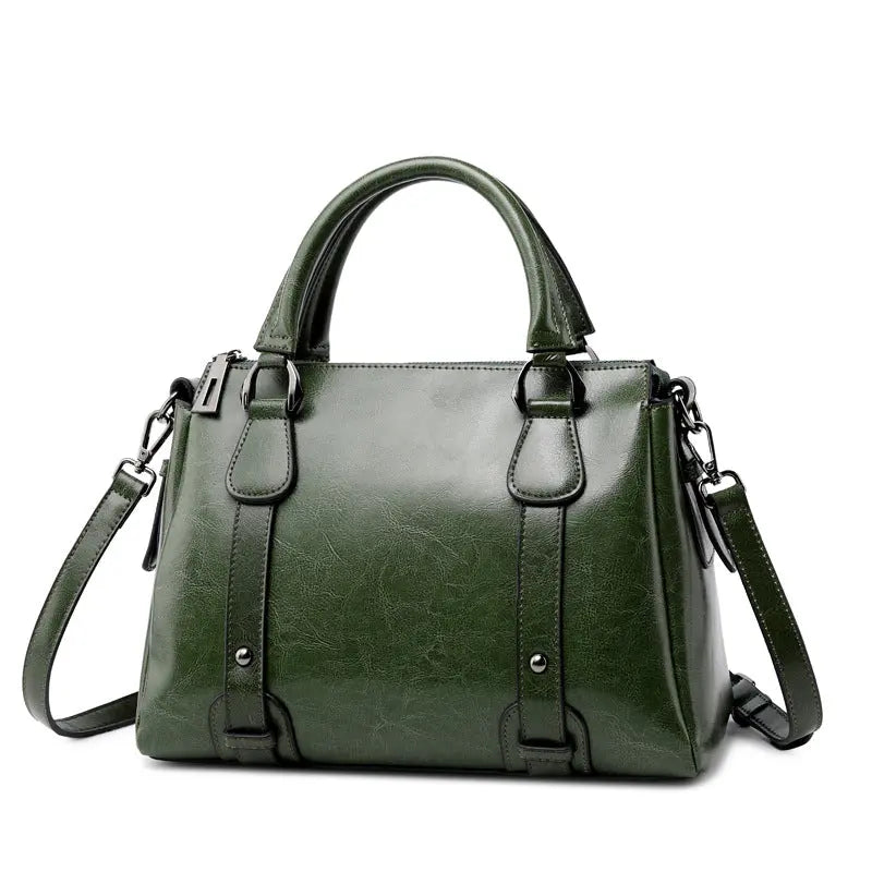 New Fashion Leather Handbags Cowhide Ladies Shoulder Handbags - WAlMYe #