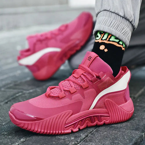 New Men's Fly Woven Basketball Shoes Mesh Sports High Top Breathable - WAlMYe #