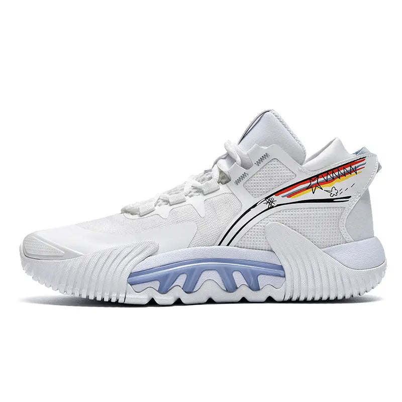 New Men's Fly Woven Basketball Shoes Mesh Sports High Top Breathable - WAlMYe #