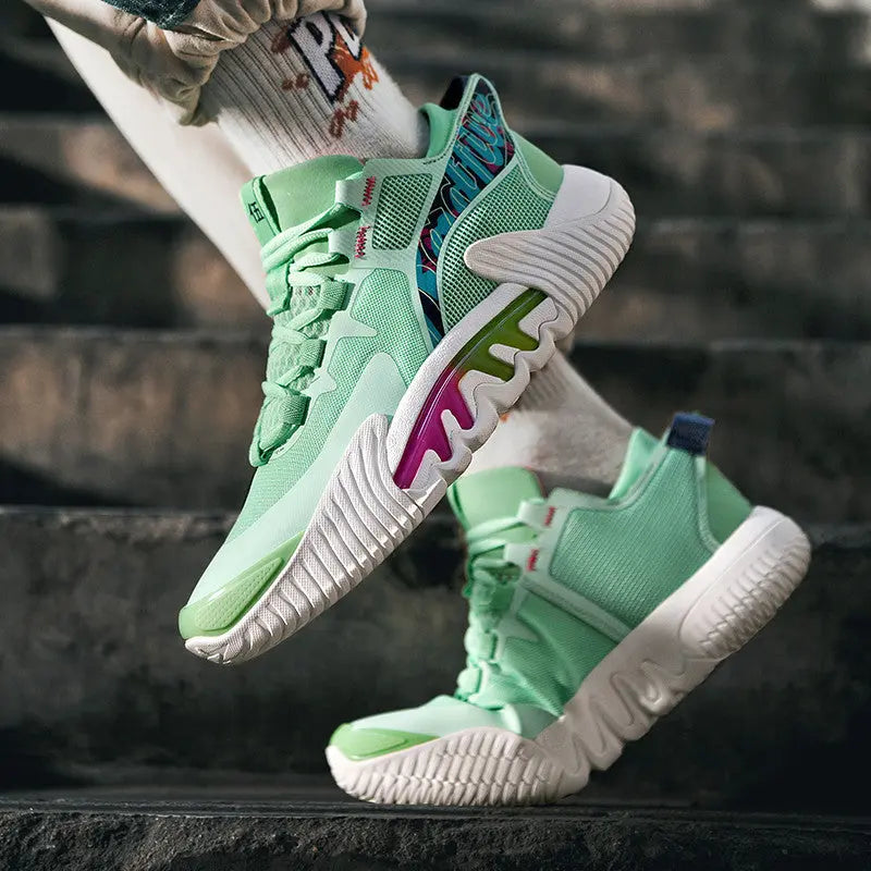 New Men's Fly Woven Basketball Shoes Mesh Sports High Top Breathable - WAlMYe #