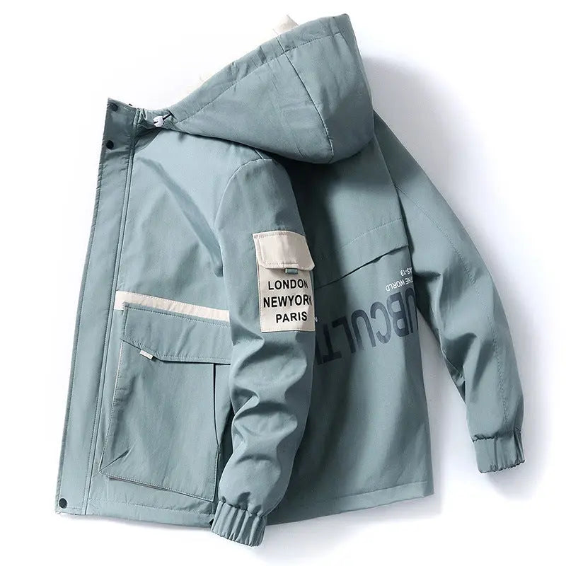 New Men's Jacket Hooded Baseball Uniform Jacket Fashion Casual Hoodie - WAlMYe #