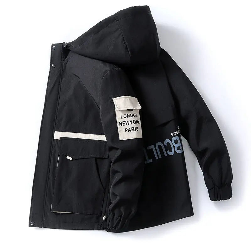 New Men's Jacket Hooded Baseball Uniform Jacket Fashion Casual Hoodie - WAlMYe #
