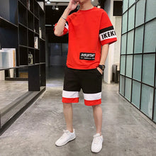 Load image into Gallery viewer, New Men&#39;s Summer Short-sleeved T-shirt Set Korean Version Trend - WAlMYe #
