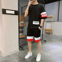 Load image into Gallery viewer, New Men&#39;s Summer Short-sleeved T-shirt Set Korean Version Trend - WAlMYe #
