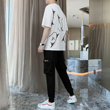 Load image into Gallery viewer, New Men&#39;s Summer Suit Thin Section Trendy Handsome Short-sleeved T-shirt Summer Leisure Sports - WAlMYe #
