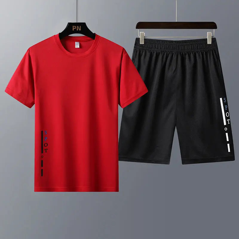 New Short-Sleeved T-Shirt Youth Trend Two-Piece Sportswear - WAlMYe #
