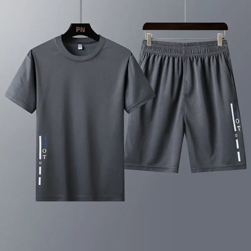New Short-Sleeved T-Shirt Youth Trend Two-Piece Sportswear - WAlMYe #