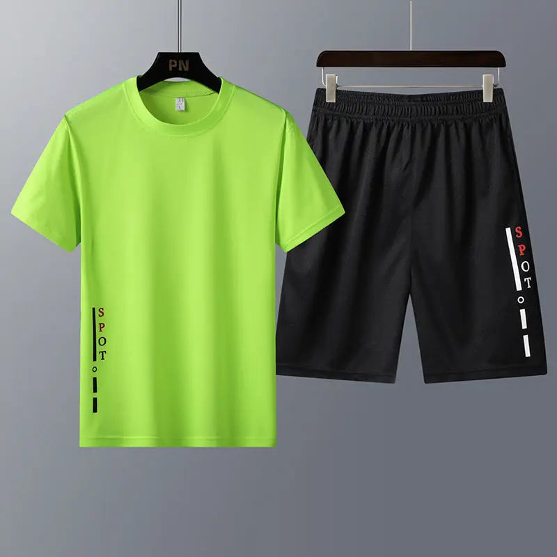 New Short-Sleeved T-Shirt Youth Trend Two-Piece Sportswear - WAlMYe #
