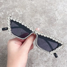 Load image into Gallery viewer, New Small Frame With Diamond Personality Box Diamond Glasses Versatile Chain - WAlMYe #
