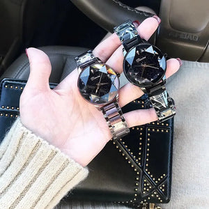 New Table Fashion Starry Sky Purple Steel Belt Women's Watch - WAlMYe #