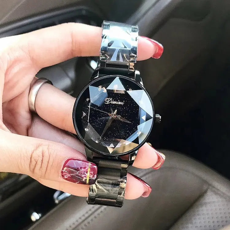 New Table Fashion Starry Sky Purple Steel Belt Women's Watch - WAlMYe #