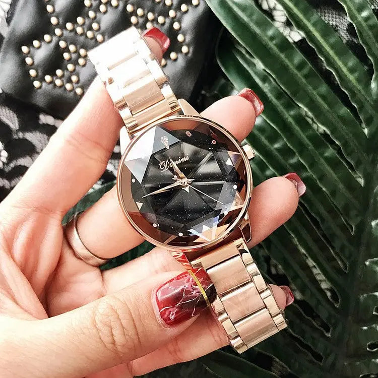 New Table Fashion Starry Sky Purple Steel Belt Women's Watch - WAlMYe #