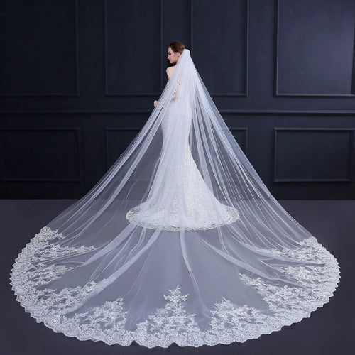 New Wedding Veil Long Trailing Lace - WAlMYe #