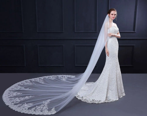 New Wedding Veil Long Trailing Lace - WAlMYe #