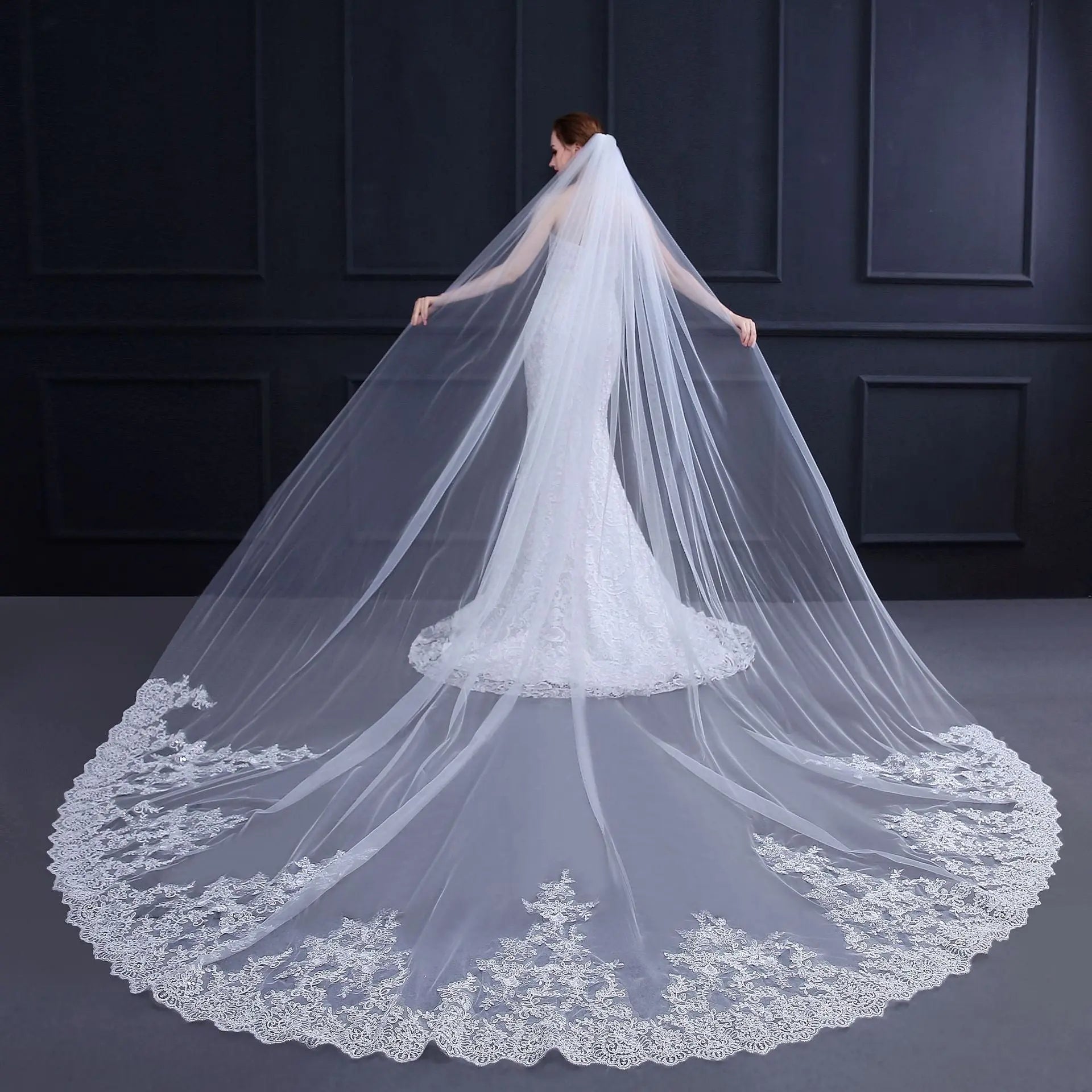New Wedding Veil Long Trailing Lace - WAlMYe #