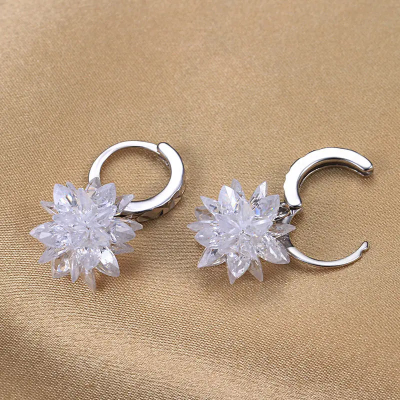 New fashion pure beauty ice 925 silver earrings hypoallergenic non-fading earrings - WAlMYe #