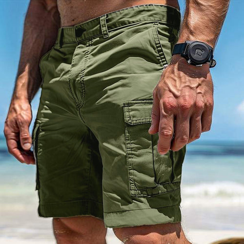 Men's Cargo Shorts Summer Multi-Pocket Button Zipper Pants With Pockers Fashion Beach Pants - WALMYE #