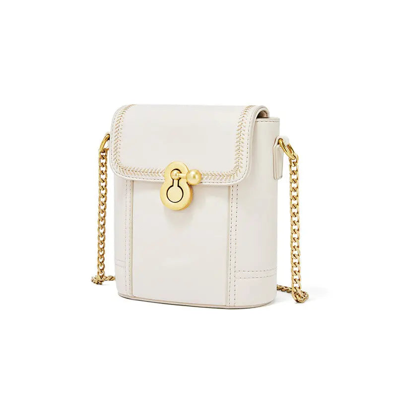 One Shoulder Messenger Chain Bucket Bag Small Bag - WAlMYe #