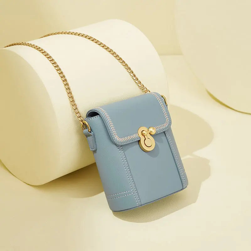 One Shoulder Messenger Chain Bucket Bag Small Bag - WAlMYe #