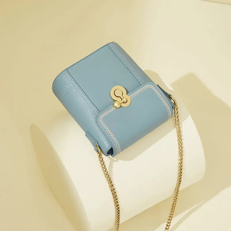 One Shoulder Messenger Chain Bucket Bag Small Bag - WAlMYe #