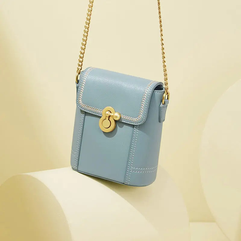 One Shoulder Messenger Chain Bucket Bag Small Bag - WAlMYe #