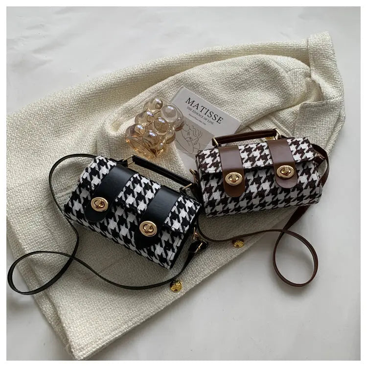 One-shoulder Fashion Trendy Plaid Cross-body Small Square Bag - WAlMYe #