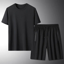 Load image into Gallery viewer, Outdoor Summer Short-sleeved Suit Male Ice Silk T-shirt Five-point Pants Sports Shorts Men&#39;s Breathable Short Set Two-piece Tide - WAlMYe #
