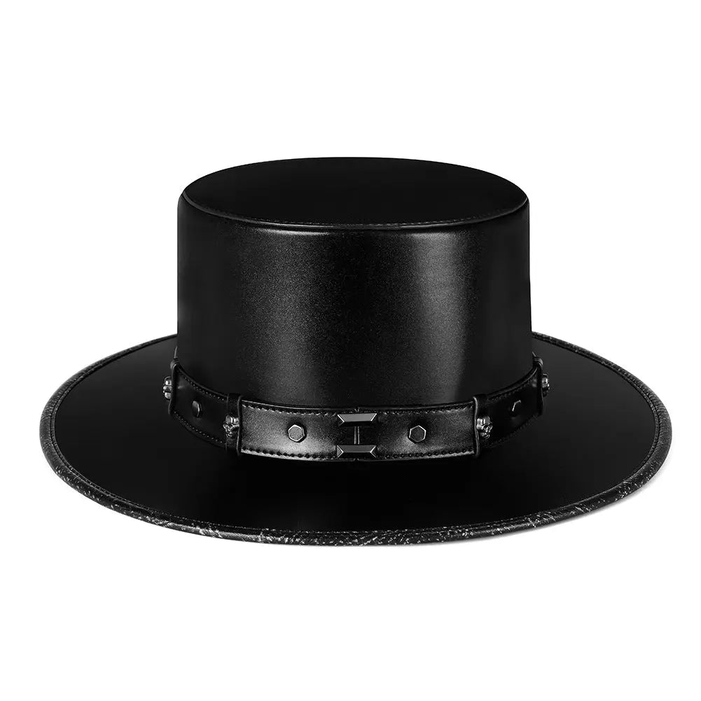 PU Leather Gentleman Hat Punk Party Stage Performance - WAlMYe #