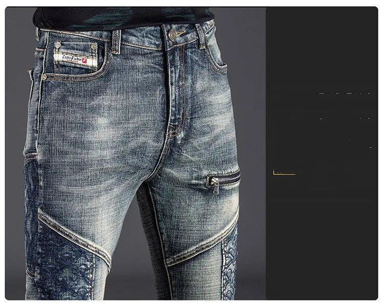 Personalized Slim Fit Stretch Pants With Panels - WAlMYe #