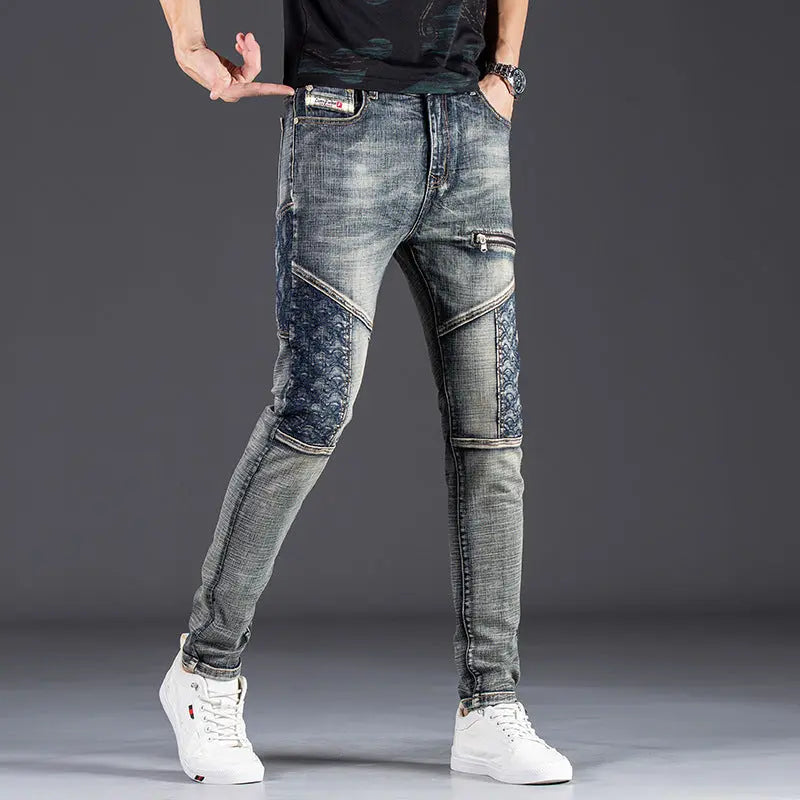 Personalized Slim Fit Stretch Pants With Panels - WAlMYe #