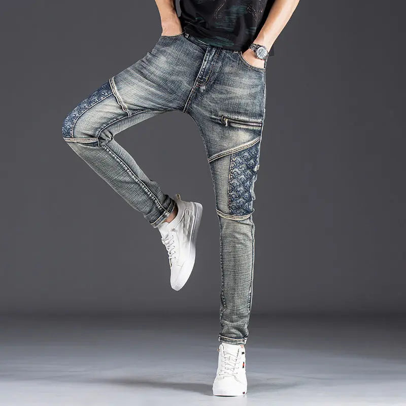 Personalized Slim Fit Stretch Pants With Panels - WAlMYe #